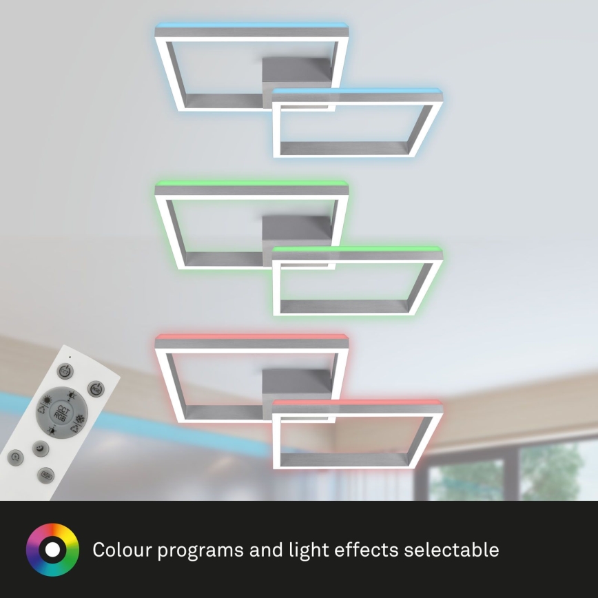 Brilo - LED RGBW Himmennettävä kiinteä kattokruunu FRAME 2xLED/17W/230V 2700-6500K + kauko-ohjaus