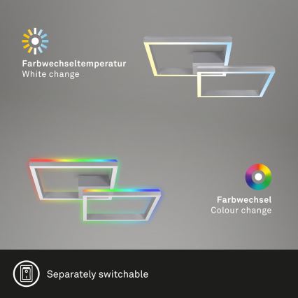 Brilo - LED RGBW Himmennettävä kiinteä kattokruunu FRAME 2xLED/17W/230V 2700-6500K + kauko-ohjaus
