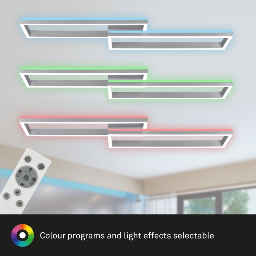 Brilo - LED RGBW Himmennettävä kiinteä kattokruunu FRAME 2xLED/21W/230V 2700-6500K + kauko-ohjaus