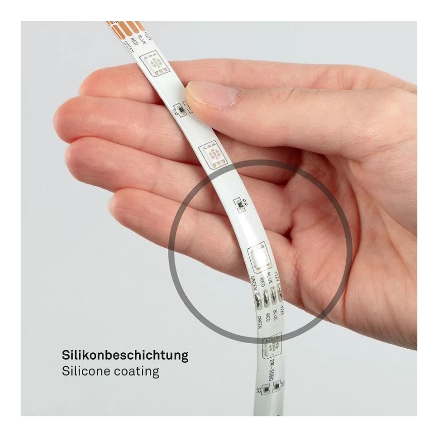 Brilo - LED RGBW Himmennettävä nauha 6,5m LED/22W/230V + kauko-ohjaus