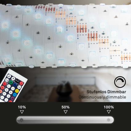Brilo - LED RGBW Himmennettävä nauha 6,5m LED/24W/230V + kauko-ohjaus