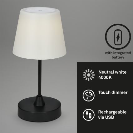 Brilo - LED ulkokäyttöön himmennettävä ladattava lamppu LED/3W/5V IP44 2000 mAh