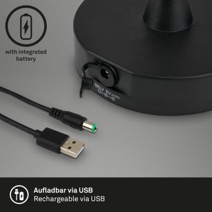 Brilo - LED ulkokäyttöön himmennettävä ladattava lamppu LED/3W/5V IP44 2000 mAh