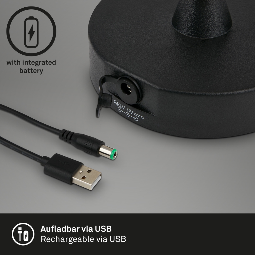 Brilo - LED ulkokäyttöön himmennettävä ladattava lamppu LED/3W/5V IP44 2000 mAh