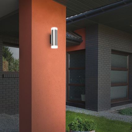 Brilo - LED-ulkoseinävalaisin 2xGU10/4,7W/230V IP44 4000K mattakromi