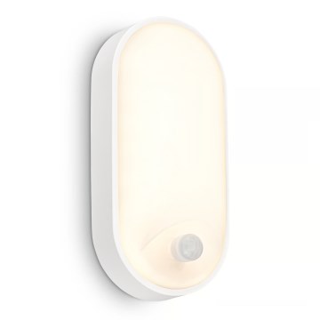 Brilo - LED-ulkoseinävalaisin liiketunnistimella ja hämäräkytkimellä RUCH LED/12W/230V IP65 valkoinen