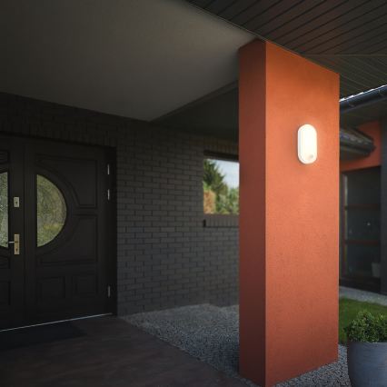 Brilo - LED-ulkoseinävalaisin liiketunnistimella ja hämäräkytkimellä RUCH LED/12W/230V IP65 valkoinen