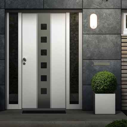 Brilo - LED-ulkoseinävalaisin liiketunnistimella ja hämäräkytkimellä RUCH LED/12W/230V IP65 valkoinen