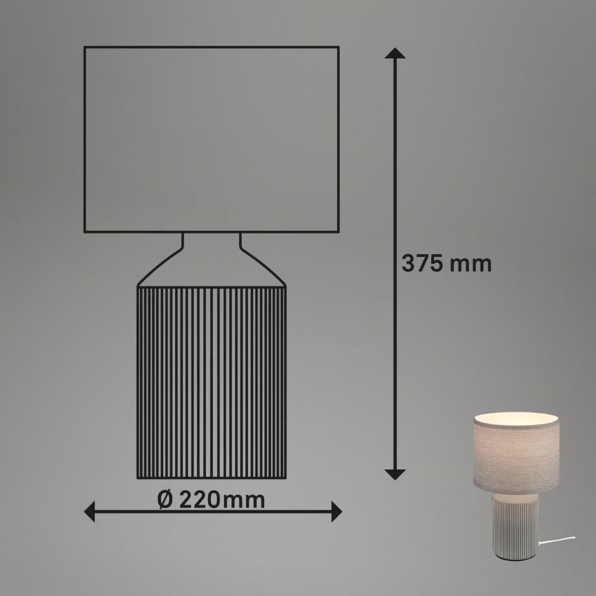 Brilo - Pöytälamppu INO 1xE14/10W/230V harmaa