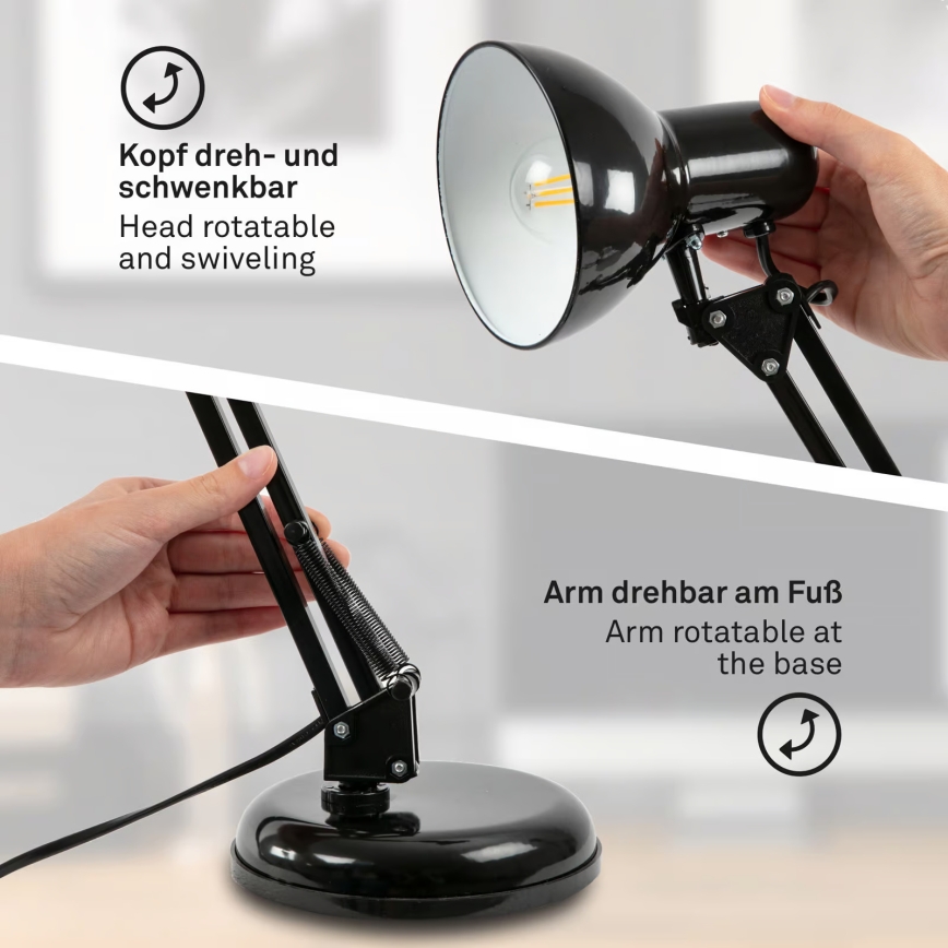 Brilo - Pöytälamppu PIXA 1xE14/25W/230V musta