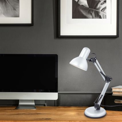 Brilo - Pöytävalaisin PIXA 1xE14/25W/230V hopea