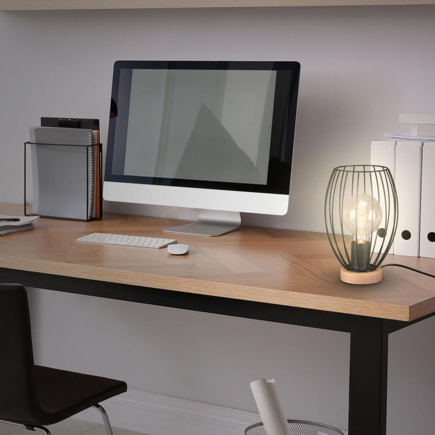 Brilo - Pöytävalaisin WAKTU 1xE27/25W/230V kumipuu