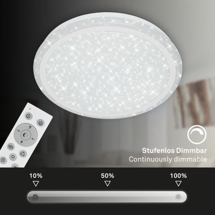 Brilo - RGBW Himmennettävä kattovalaisin STARRY SKY LED/24W/230V 3000-6500K + kauko-ohjaus
