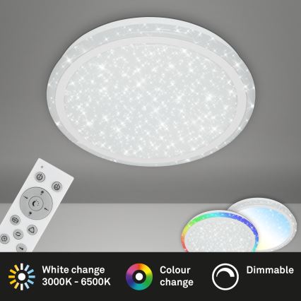 Brilo - RGBW Himmennettävä kattovalaisin STARRY SKY LED/24W/230V 3000-6500K + kauko-ohjaus