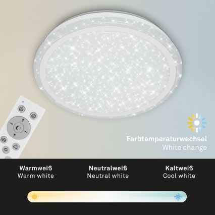 Brilo - RGBW Himmennettävä kattovalaisin STARRY SKY LED/24W/230V 3000-6500K + kauko-ohjaus