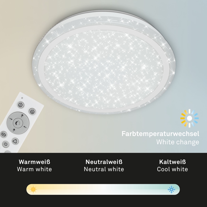 Brilo - RGBW Himmennettävä kattovalaisin STARRY SKY LED/24W/230V 3000-6500K + kauko-ohjaus