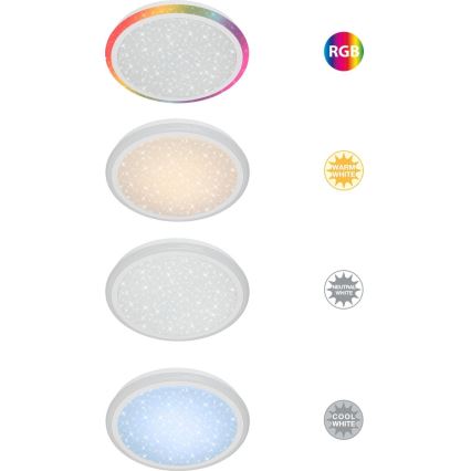 Brilo - RGBW Himmennettävä kattovalaisin STARRY SKY LED/24W/230V 3000-6500K + kauko-ohjaus