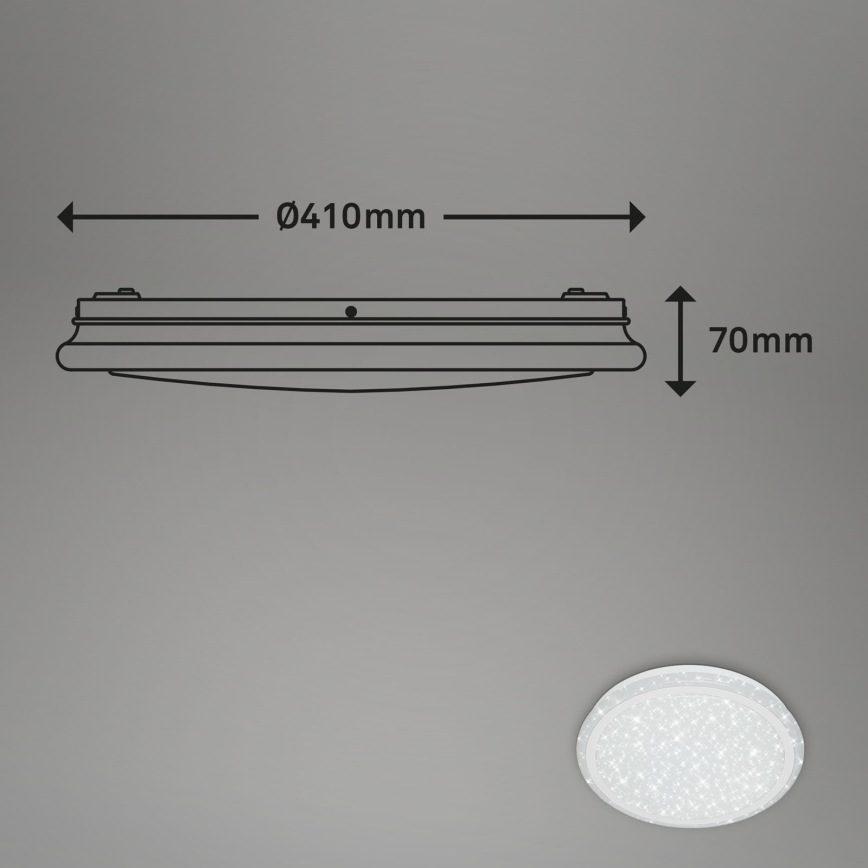 Brilo - RGBW Himmennettävä kattovalaisin STARRY SKY LED/24W/230V 3000-6500K + kauko-ohjaus