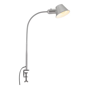 Brilo - Säädettävä pöytävalaisin klipsillä 1xE27/10W/230V hopea