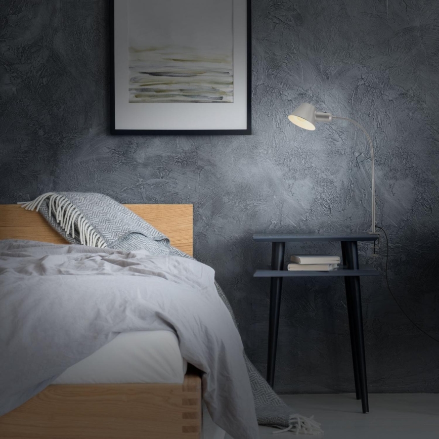 Brilo - Säädettävä pöytävalaisin klipsillä 1xE27/10W/230V hopea