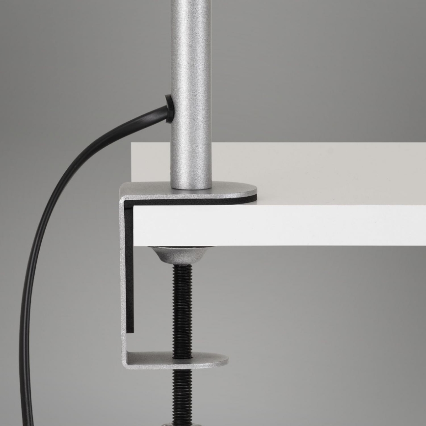 Brilo - Säädettävä pöytävalaisin klipsillä 1xE27/10W/230V hopea