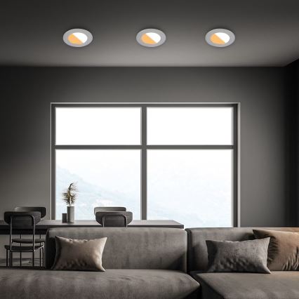 Brilo - SETTI 3x LED Kylpyhuoneen upotettava valo LED/4W/230V IP44 3000/4000K hopea