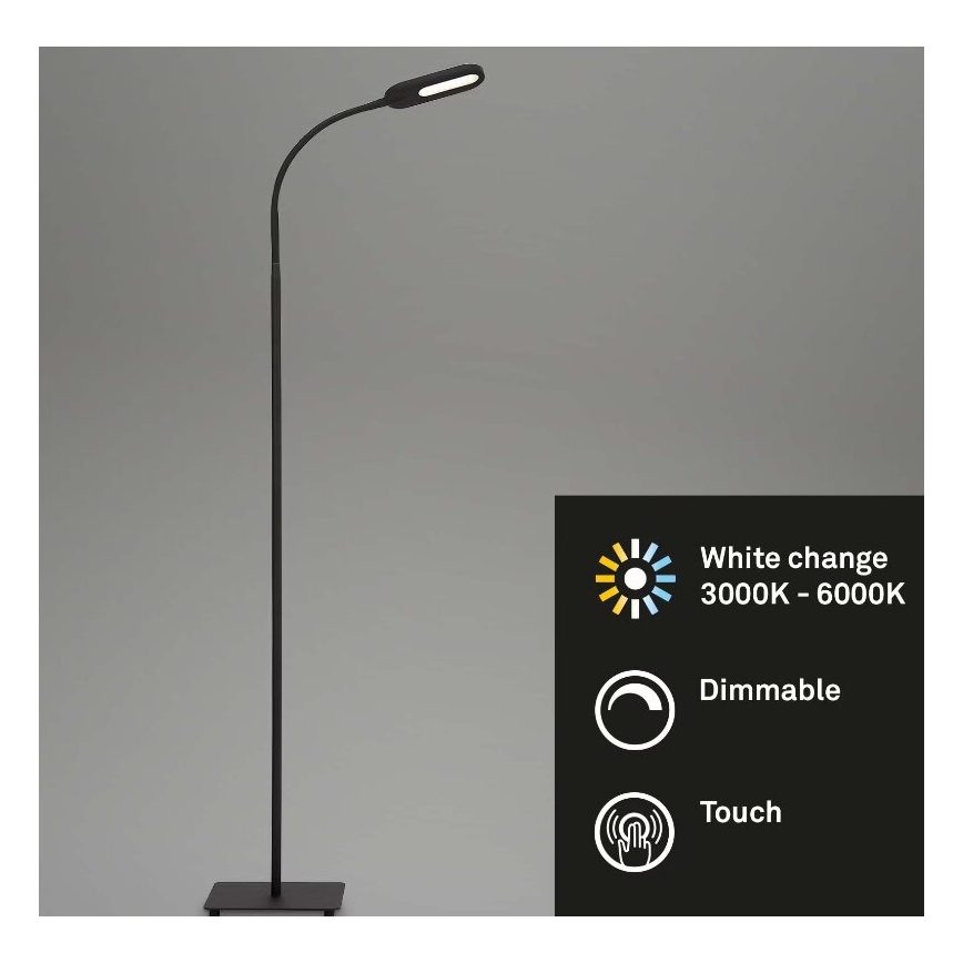 Briloner 1297-015 - LED himmennettävä joustava lattiavalaisin LED/6,6W/230V 3000K/4000K/6000K