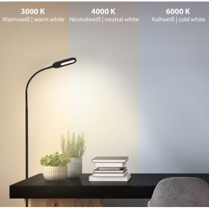 Briloner 1297-015 - LED himmennettävä joustava lattiavalaisin LED/6,6W/230V 3000K/4000K/6000K