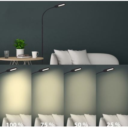 Briloner 1297-015 - LED himmennettävä joustava lattiavalaisin LED/6,6W/230V 3000K/4000K/6000K