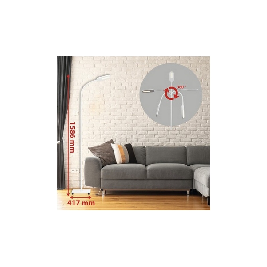 Briloner 1297-016 - LED Himmennettävä kosketus lattialamppu LED/8W/230V 3000/4000/6000K