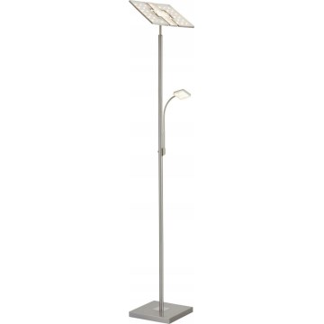 Briloner 1328-022 - himmennettävä lattiavalaisin LED/21W/230V + LED/3,5W mattakromi