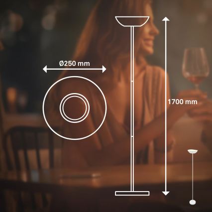 Briloner 1500016 - Himmennettävä LED-lattiavalaisin ESTATE LED/8W/5V 4000 mAh valkoinen