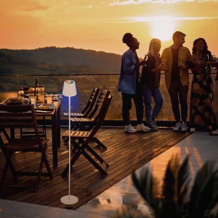 Briloner 1507016 - himmennettävä LED-lattiavalaisin KIKI LED/4,3W/5V IP44 2600 mAh valkoinen