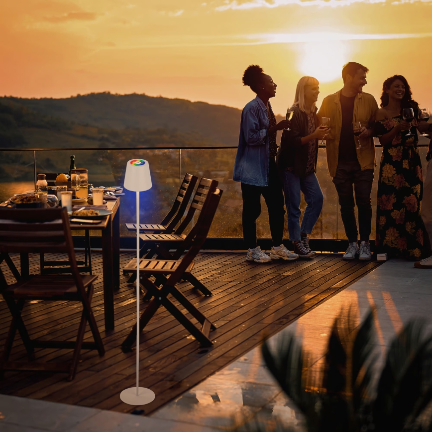 Briloner 1507016 - himmennettävä LED-lattiavalaisin KIKI LED/4,3W/5V IP44 2600 mAh valkoinen