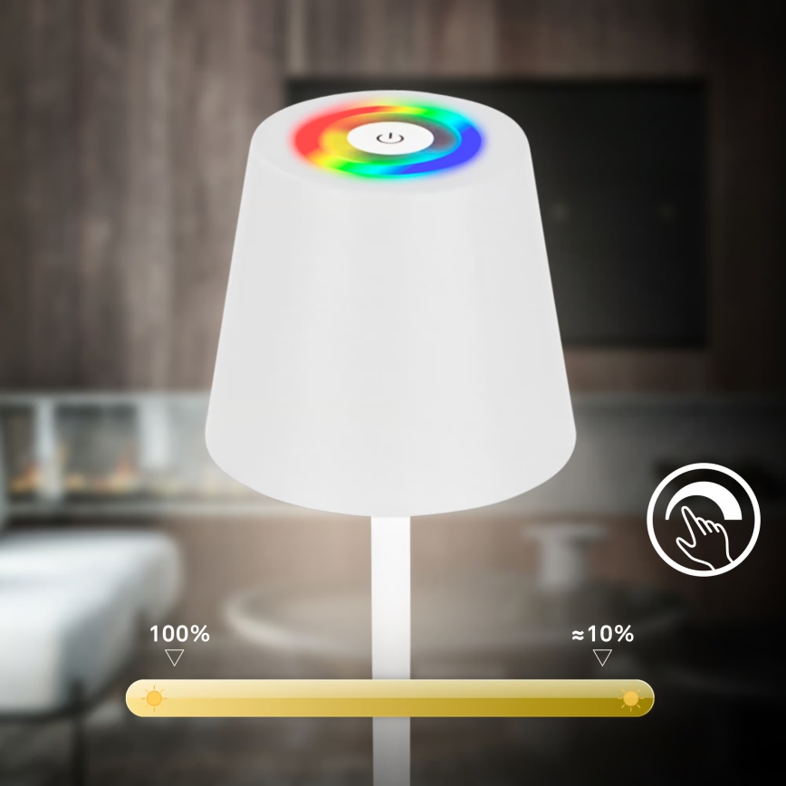 Briloner 1507016 - himmennettävä LED-lattiavalaisin KIKI LED/4,3W/5V IP44 2600 mAh valkoinen