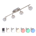 Briloner 2040-042 - LED RGB himmennettävä kohdevalaisin BAFFLE 4xLED/3,3W/230V + kaukosäädin