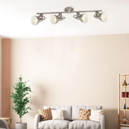 Briloner 2049-042 - Kohdevalaisin 4xE14/40W/230V, hopea