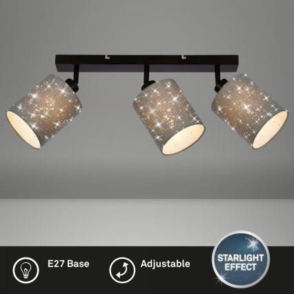Briloner 2078-034 - Kohdevalo SPOTLIGHT 3xE27/25W/230V harmaa/musta