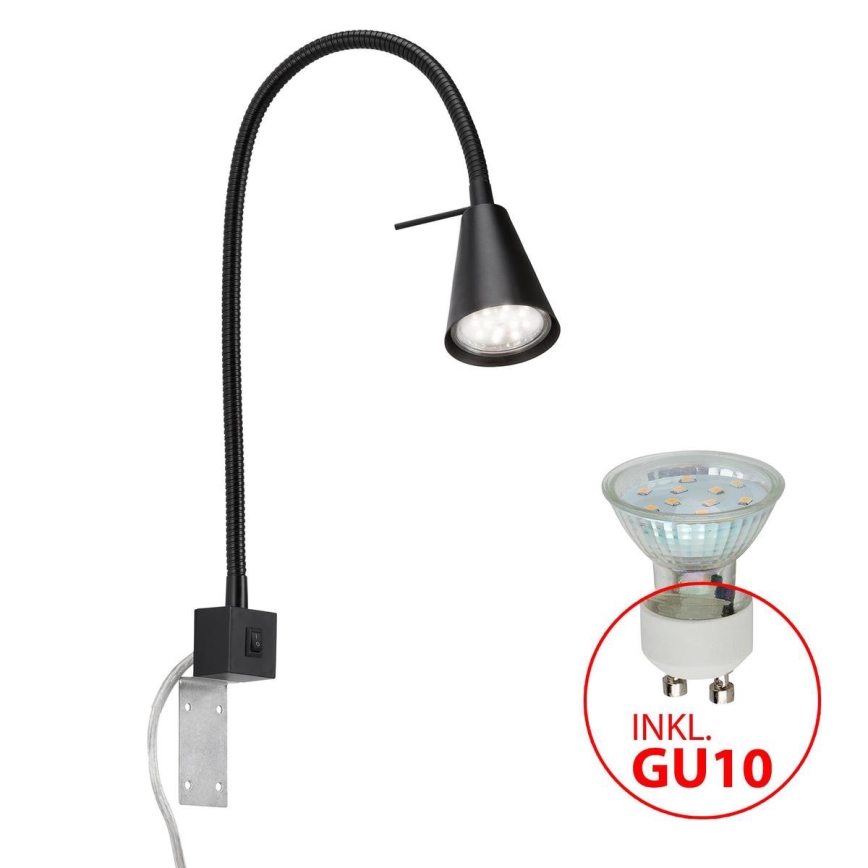 Briloner 2080-015 - LED-seinävalaisin COMFORT LIGHT 1xGU10/5W/230V musta