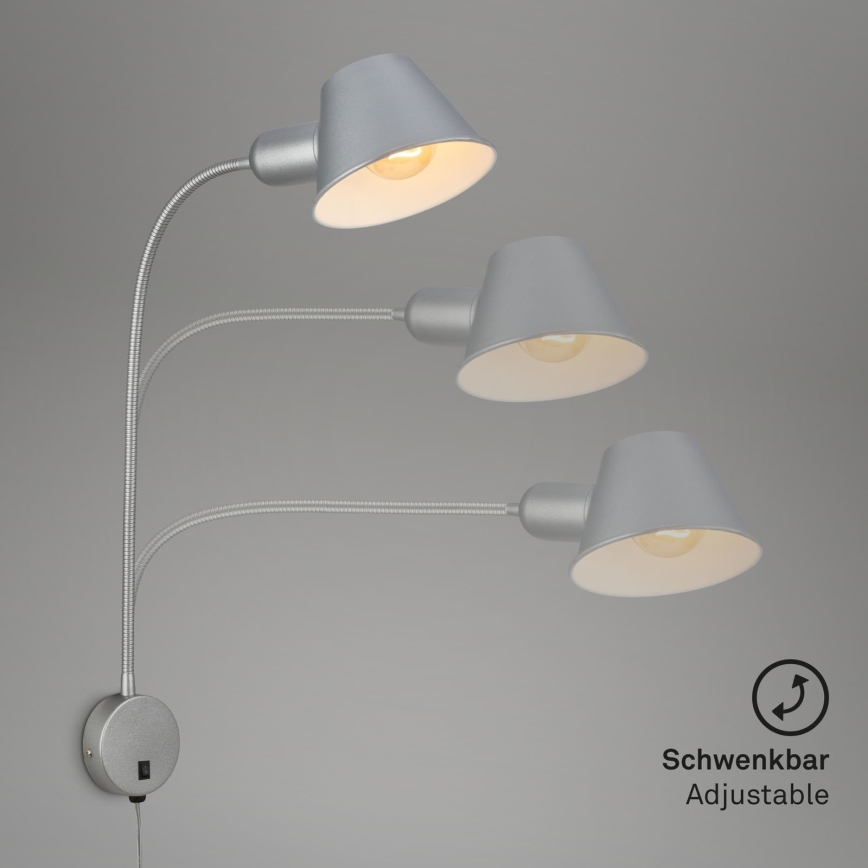 Briloner 2089-014 - BRELLO säädettävä seinävalaisin 1xE27/10W/230V mattakromi