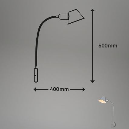 Briloner 2089-014 - BRELLO säädettävä seinävalaisin 1xE27/10W/230V mattakromi