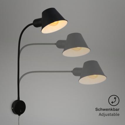 Briloner 2089-015 - Säädettävä seinävalaisin BRELLO 1xE27/10W/230V musta