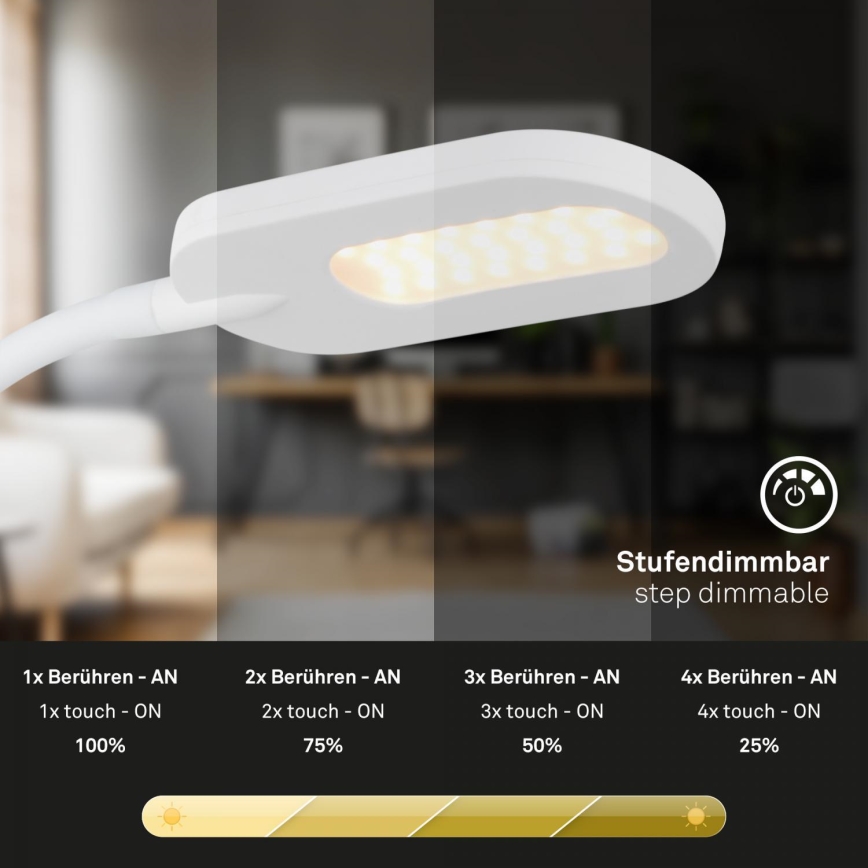 Briloner 2177016 - LED Himmennettävä seinä joustava lamppu LED/6W/230V valkoinen