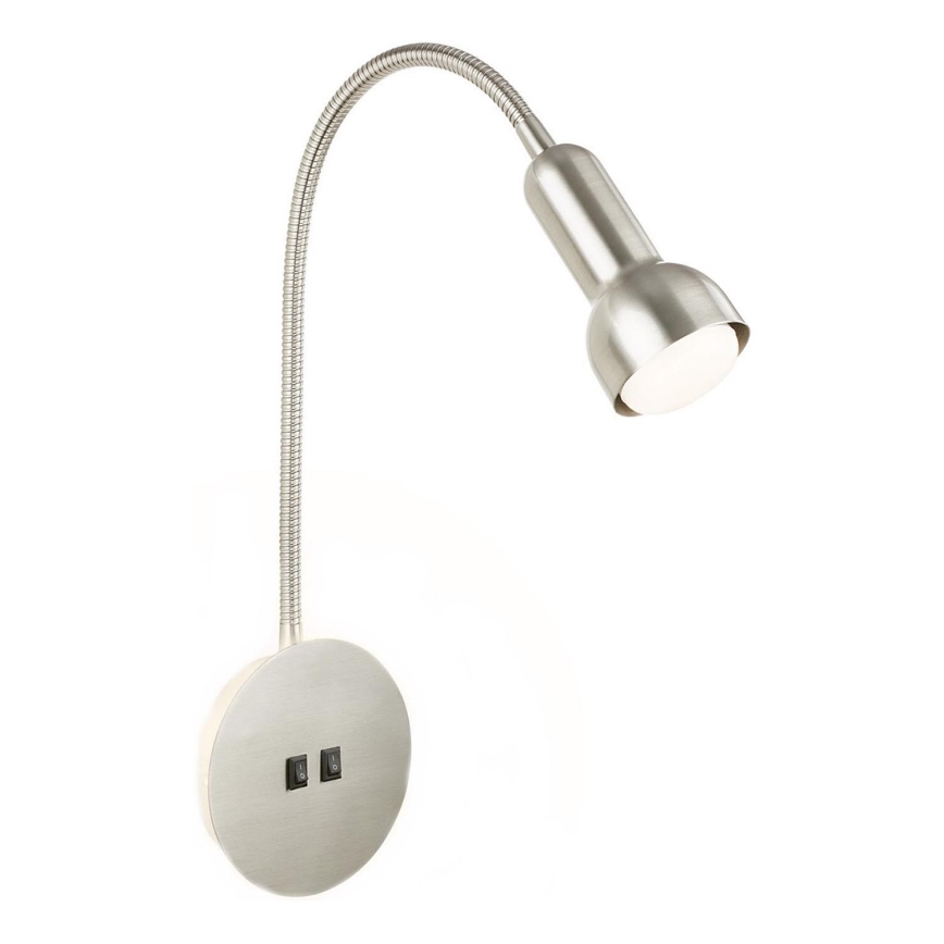 Briloner 2178012 - LED Joustava seinävalaisin 1xE14/10W/230V + LED/3W mattakromi