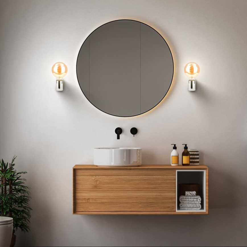 Briloner 2182-018 - Kylpyhuoneen seinävalaisin DONGA 1xE27/10W/230V IP44 kiiltävä kromi
