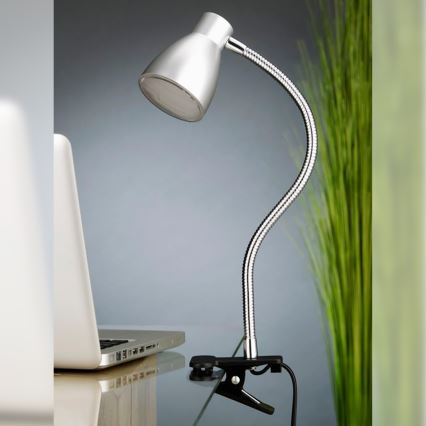 Briloner 2615-014P - LED-lamppu kiinnikkeellä GRIP LED/2,5W/230V hopea