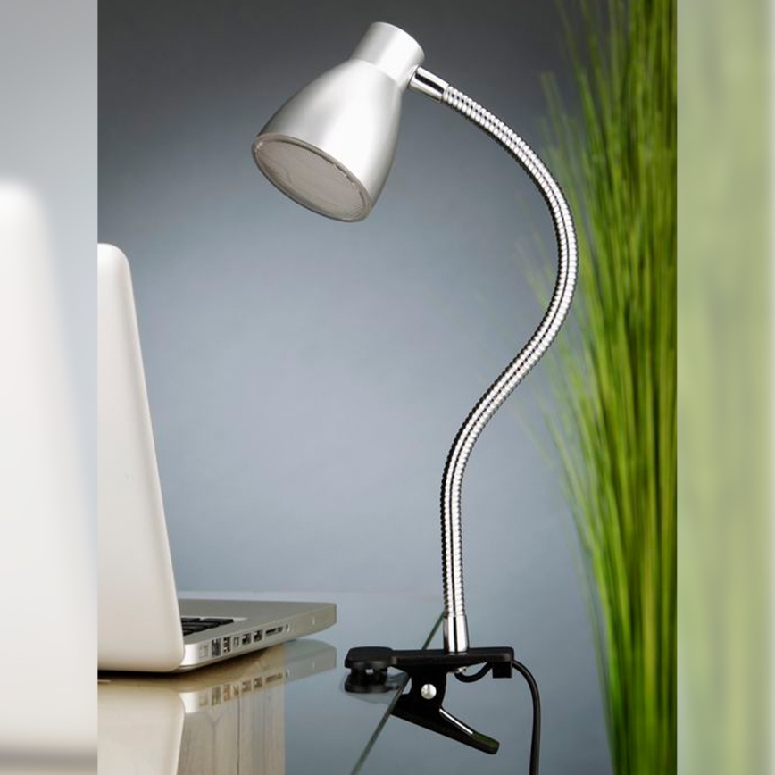 Briloner 2615-014P - LED-lamppu kiinnikkeellä GRIP LED/2,5W/230V hopea
