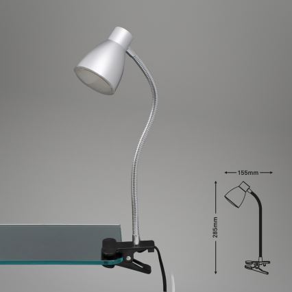 Briloner 2615-014P - LED-lamppu kiinnikkeellä GRIP LED/2,5W/230V hopea