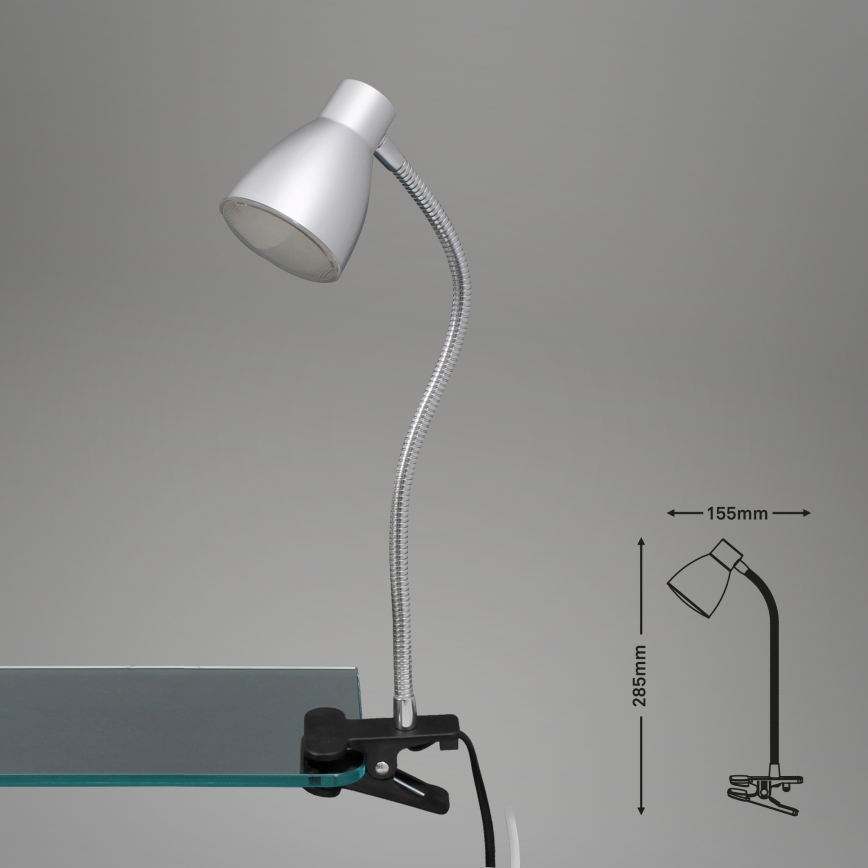 Briloner 2615-014P - LED-lamppu kiinnikkeellä GRIP LED/2,5W/230V hopea