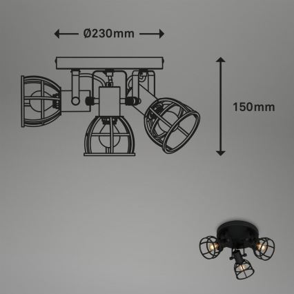 Briloner 2669-035 - Kohdevalo RETRO 3xE14/25W/230V